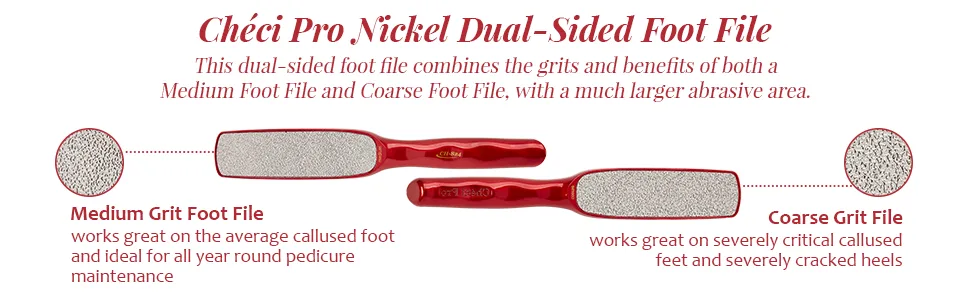 Checi Pro Nickel Foot File  Dual Sided-CH-824 1 Count (Pack of 1) - Checi Pro Nickel Foot File, Dual Sided