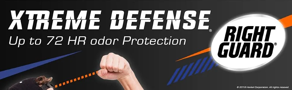 Right Guard Xtreme Defense Antiperspirant Deodorant Invisible Solid Stick  Fresh Blast  2.6 Ounce   6 Count (Pack of 1) - Right Guard Xtreme