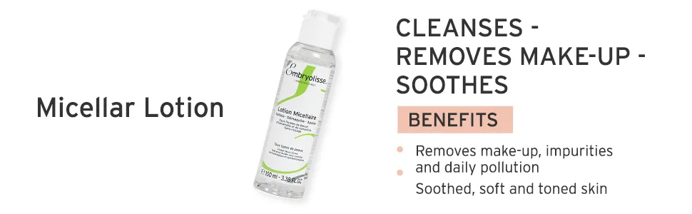 Embryolisse Micellar Lotion - Make-up Remover  Facial Cleanser & Moisturizer - No Soap or Water Needed 8.4 Fl Oz (Pack of 1) - Cleanses - Removes Makeup