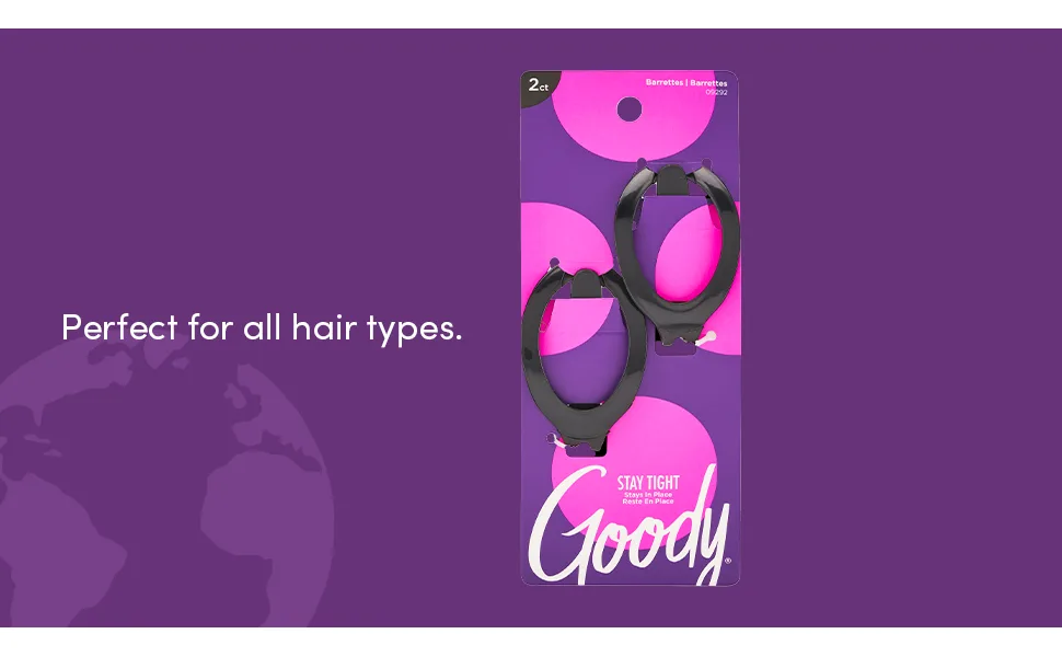 Goody Ouchless Flex Hair Barrette  Small  Assorted Colors  2 Count (Pack of 1) - Goody
