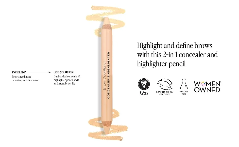 Billion Dollar Brows Duo Brow Highlighter & Concealer Pencil for Lifting and Highlighting Eyebrows 1 Count (Pack of 1) - product information 2