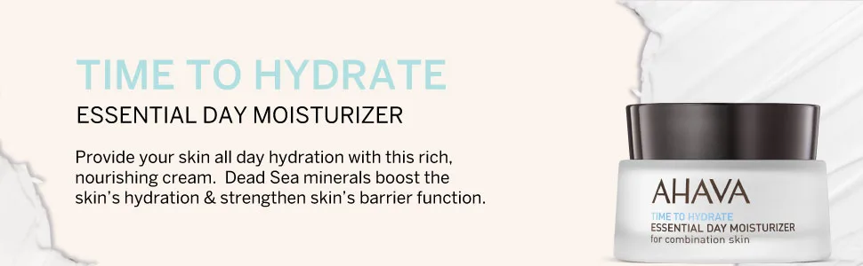 AHAVA Time to Hydrate Essential Day Moisturizer 1.7 Fl Oz (Pack of 1) Normal to Dry Skin - Essential Day Moisturizer Combination Skin, Hydrating, Moisturizing, Softening, Nourishing