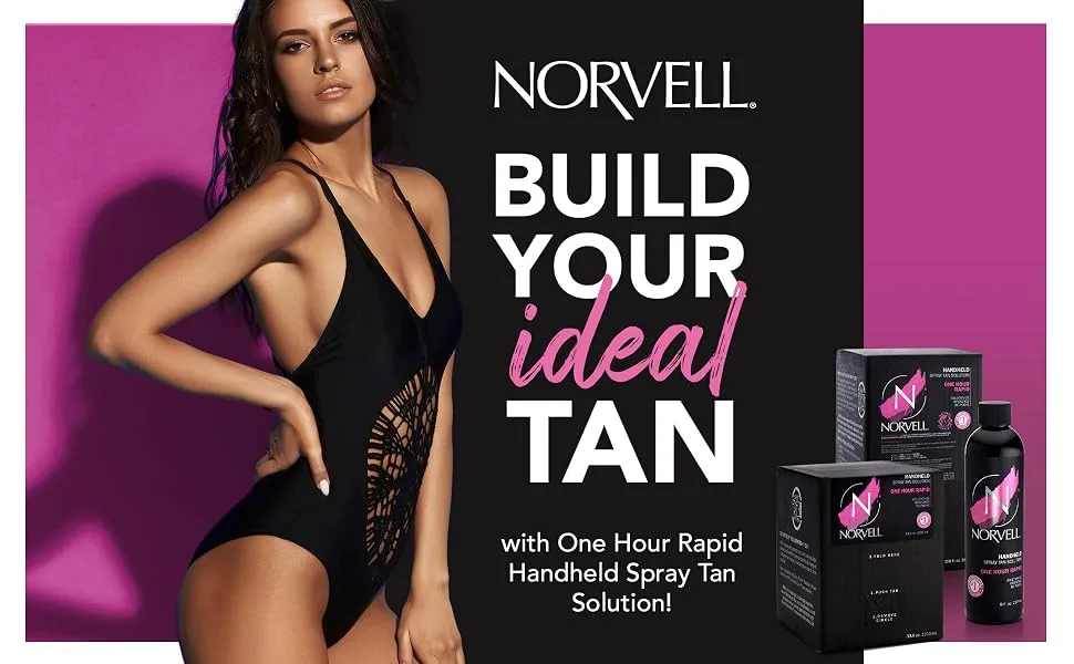 Norvell Premium Sunless Tanning Solution - One Hour Rapid  8 fl.oz. 8 Fl Oz (Pack of 1) - rapid Sunless tanning spray