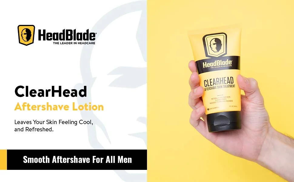 HeadBlade ClearHead Men's Refreshing Post Shaving Aftershave Lotion Help prevent Ingrown Hair & Irritation - 8 oz (Pack of 1) - Headblade clearhead shaving head bald