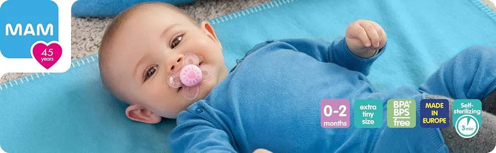 MAM Original Start Newborn Baby Pacifier  Best Pacifier for Breastfed Babies  Sterilizer Case  0-3 Months  Boy  2 Count (Pack of 1) Boy 1 - newborn pacifier mam maam pacifier pacifier holder baby pacifier pacifier case pacifiers for babies