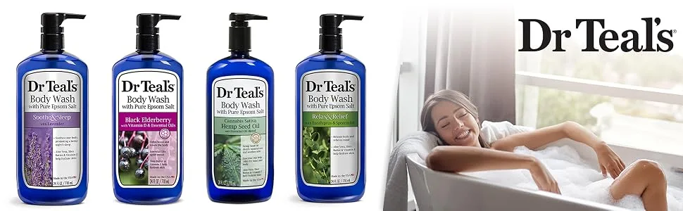 Dr Teal's Pure Epsom Salt Body Wash Soother & Moisturize With Lavender 24 Ounce Lavender 24 Fl Oz (Pack of 1) - Dr Teal