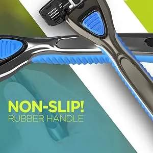 Dorco Pace 3 - Three Razor Blade Shaving System- Value Pack - 16 Cartridges (No Handle) 16 Count (Pack of 1) - DORCO Pace 3 Non-Slip Rubber Handle