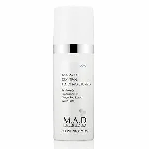 M.A.D Skincare Breakout Control Daily Moisturizer - For Acne Prone Skin 1.7 oz 1.7 Fl Oz (Pack of 1) - mad skin care acne set