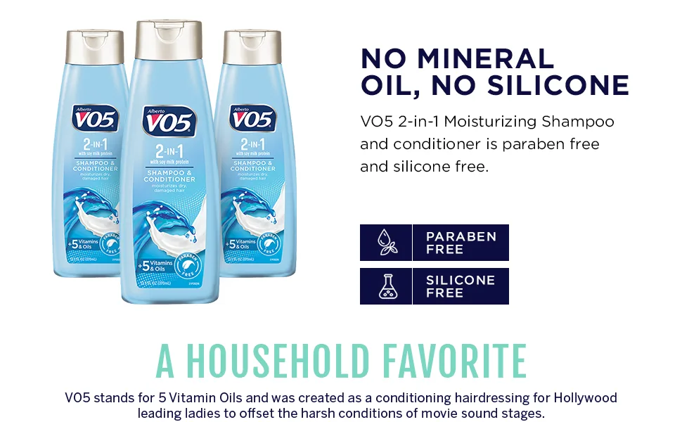 Alberto VO5 Shampoo Conditioner 2 in Moisturizing  Multi  12.5 Fl Oz 12.5 Fl Oz (Pack of 1) - 2-in-1 Shampoo & Conditioner