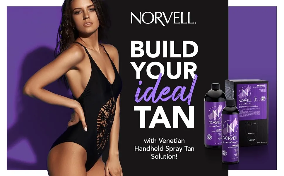 Norvell Premium Professional Sunless Tanning Spray Tan Solution - Venetian  8 fl.oz. 8 Fl Oz (Pack of 1) - venetian handheld spray tan solution