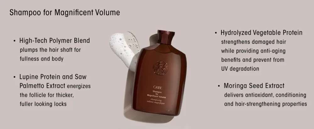 Oribe Shampoo for Magnificent Volume 8.5 Fl Oz (Pack of 1) - shampoo key ingredients