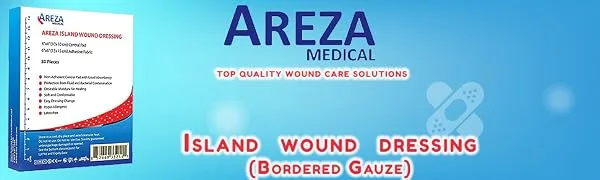 Bordered Gauze Island Dressing 6 x 6 Sterile Latex Free 30 Per Box  Wound Dressing by Areza Medical 30 Count (Pack of 1) - fffff