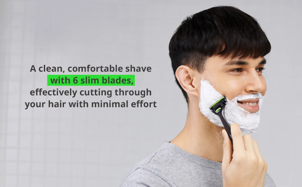 Dorco Pace 6 Pro - Six Blade Razor System with Trimmer - 12 Pack Refill (No Handle) 12 Count (Pack of 1) - Pace 6 Pro: Clean, Comfortable Shave