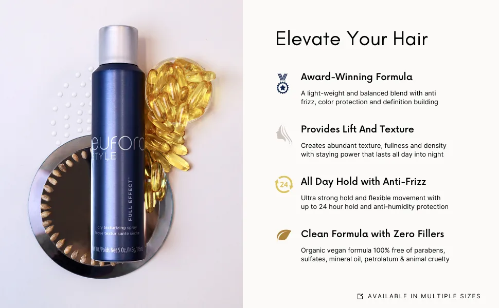 Eufora Full Effect Dry Texturizing Spray  5 Ounce 5 Fl Oz (Pack of 1) - Eufora Full Effect