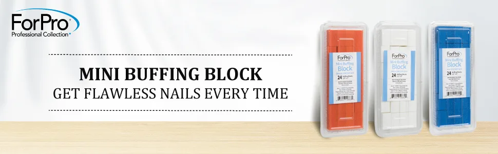 ForPro Mini Buffing Block  White  240/240 Grit  Double-Sided Buffer  1.5 L x 1 W x .5 H Inches  24-Count 24 Count (Pack of 1) - buff