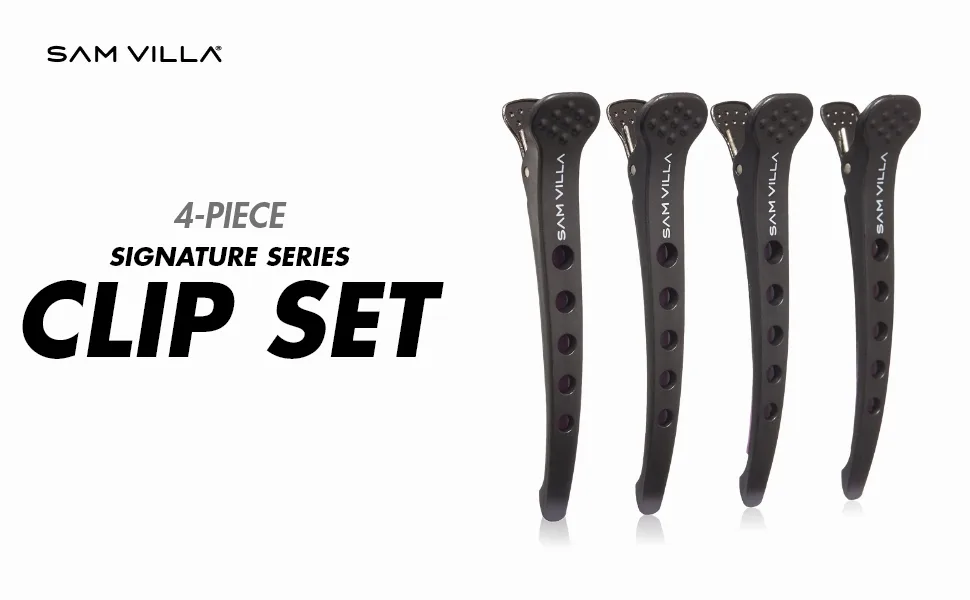 Sam Villa Sam Villa Large Hair Clips For Styling Sectioning Set Of Black Pack of 1 - 4pk Clips SET
