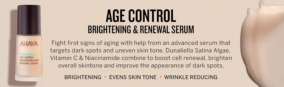 AHAVA Time To Smooth Age Control  Serum  1.0 Ounce(Pack of 1) - Age Control Brightening and Renewal Serum Brightening, Evens Skin Tone, Wrinkle Reducing