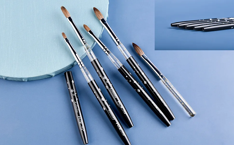 KADS 100% Kolinsky Sable Brush Professional Sable Acrylic Nail Art Brushes Pen Nail Brushes size 2 Size 2 (Pack of 1) - KADS Nail Brush