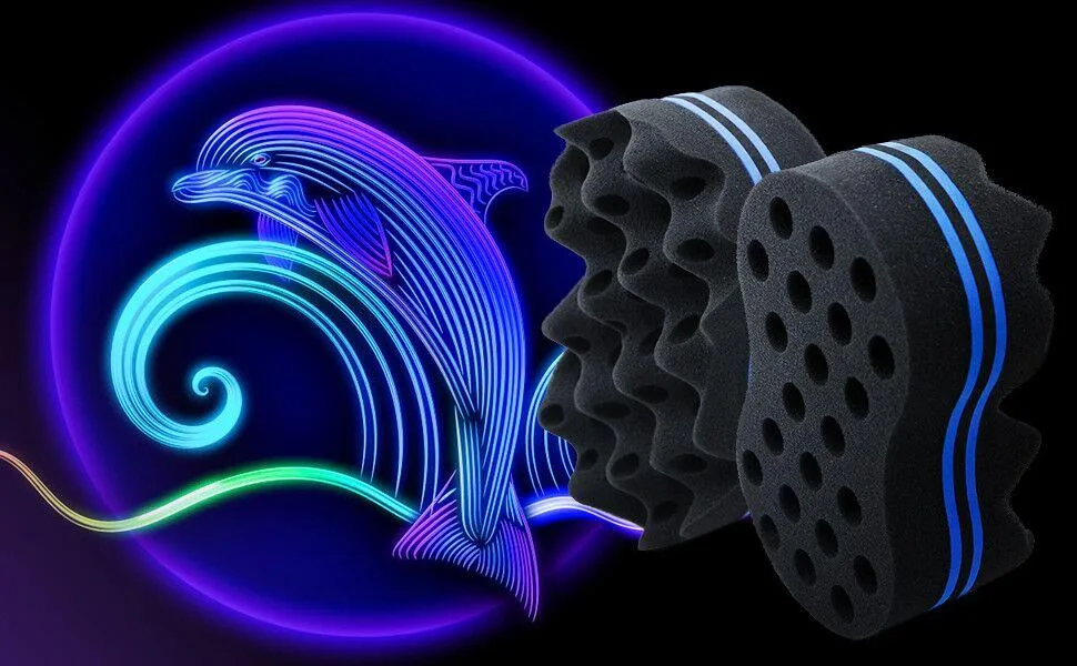 RioRand Hair Sponge Magic Barber Twist Curl Brush Sponge Dreads Locking Afro Coil Comb(Black 2 Count (Pack of 1)) - dasffaffd