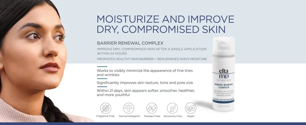 EltaMD Face Moisturizer for Women Elta MD Barrier Renewal Complex 1.7 oz / 48g  1.7 Ounce (Pack of 1)  multi - EltaMD Barrier Renewal Complex, Ceramide-enhanced moisturizer helps skin appear smoother, healthier