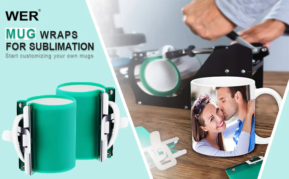WER 3D Mug Transfer Sublimation Silicone Mug Wrap Mug Mold 11OZ Cup Clamp Fixture for Printing Mugs 1 Count (Pack of 1) - product information 1