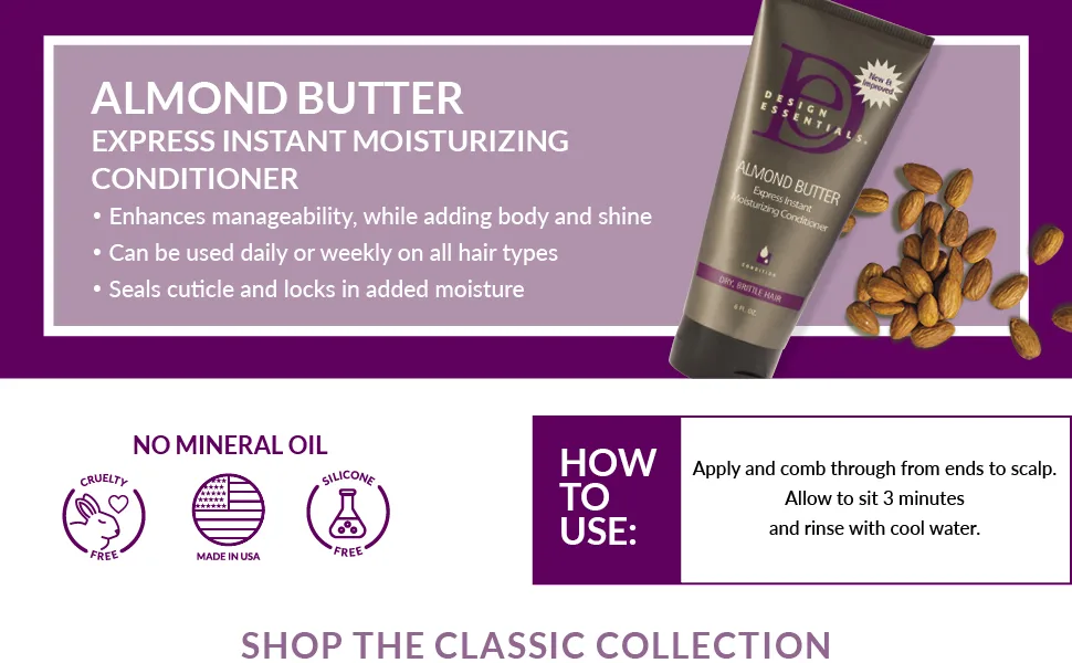 Design Essentials Almond Butter Express Instant Moisturizing Conditioner  6 Ounces 6 Ounce (Pack of 1) - almond butter