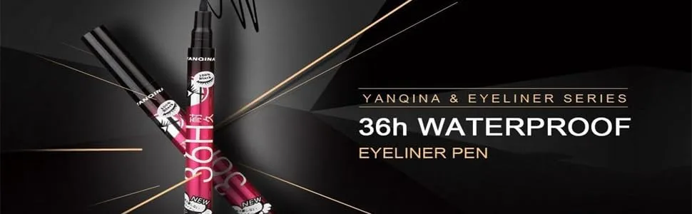 Gnker Eyeliner Waterproof Professional Liquid Long Lasting Cosmetics Eye Liner Pen Black 2 pcs 2 Count (Pack of 1) - YANQINA Eyeliner