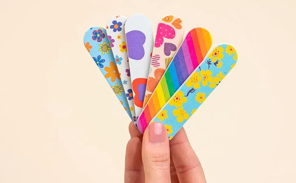 ZMOI (1 Dozen) Colorful Girly Mini Emery Board Nail Files 12 Count (Pack of 1) - mini nail file
