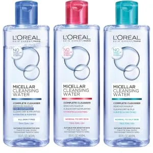 L'Or al Paris Micellar Cleansing Water Complete Cleanser  13.5 fl. oz. Normal to Dry Skin 13.5 Fl Oz (Pack of 1) - Micellar Water, Micellar Cleansing Water, Makeup Remover, L