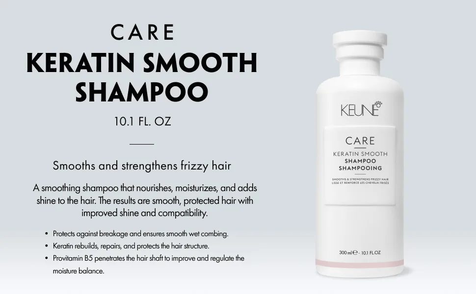 KEUNE CARE Keratin Smoothing Shampoo  10.1 Fl Oz (Pack of 1) - Shampoo