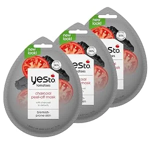 Yes To Tomatoes Detoxifying Charcoal Peel Off Face Mask  2 Fl.Oz Charcoal 2 Fl Oz (Pack of 1) - peeloff mask 3pk