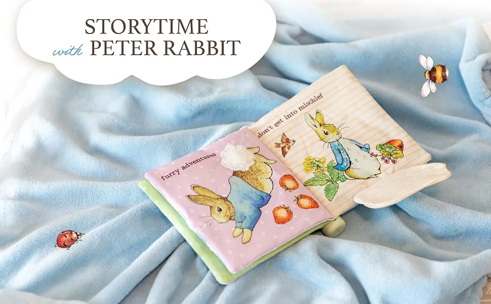 Beatrix Potter Peter Rabbit Soft Teether Book  1 Count (Pack of 1) - Peter Rabbit soft book Banner, Story Time With Peter Rabbit