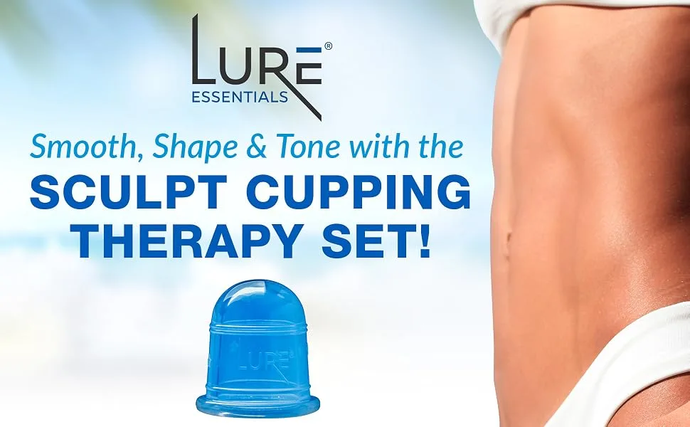 LURE Essentials Sculpt Cupping Set for Cellulite  Lymphatic Drainage Anti Cellulite Cup and Cellulite Massager 3 Count (Pack of 1) - cupping set massage therapy cups for body face