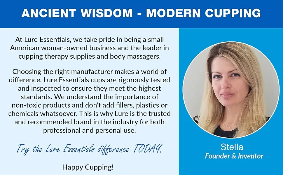 LURE Essentials Sculpt Cupping Set for Cellulite  Lymphatic Drainage Anti Cellulite Cup and Cellulite Massager 3 Count (Pack of 1) - cupping set massage therapy cups for body face