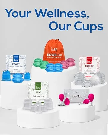 LURE Essentials Sculpt Cupping Set for Cellulite  Lymphatic Drainage Anti Cellulite Cup and Cellulite Massager 3 Count (Pack of 1) - your wellness our cupping sets