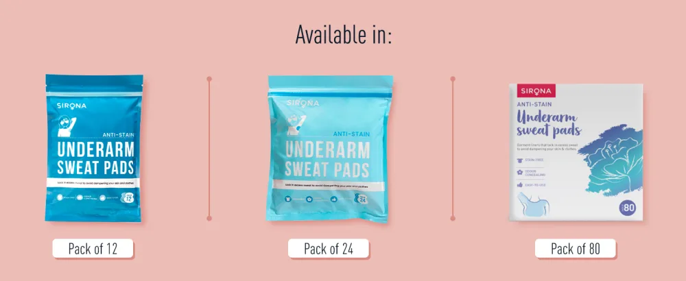 Sirona Disposable Underarm Sweat Pads -12 Pads 12 Count (Pack of 1) - Underarm Pad