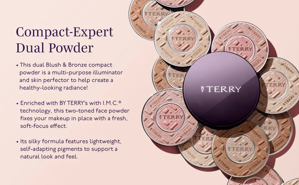 By Terry Compact-Expert Dual Powder Blush & Bronzer Powder 2 Rosy Gleam 0.17 Ounce (Pack of 1) - By Terry compact expert dual powder french luxury makeup blush bronze