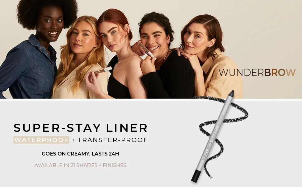 Wunder2 SUPERSTAY LINER Makeup Long Lasting Waterproof Eyeliner Pencil   Essential Brown  1 Count Essential Brown 1 Count (Pack of 1) - wunder2 wunderbrow eye eyeliner liner pencil black brow waterproof brown women makeup coloured gold