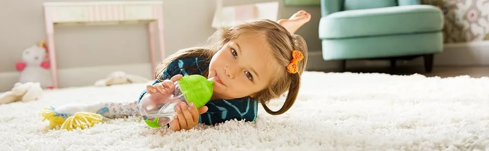 Munchkin  Any Angle  Weighted Toddler Straw Cup with Click Lock  Lid  10 Ounce  Blue/Green  2 Count (Pack of 1) - sippy cup munchkin straw