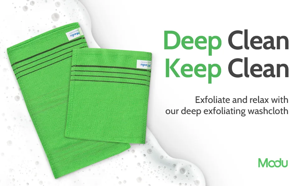 Modu 6 PCS Korean Exfoliating Bath Washcloth 5.3 x 5.9 in - Asian Italy Towel 6 Count (Pack of 1) - Deep Clean Keep Cleen Italy towel Module1