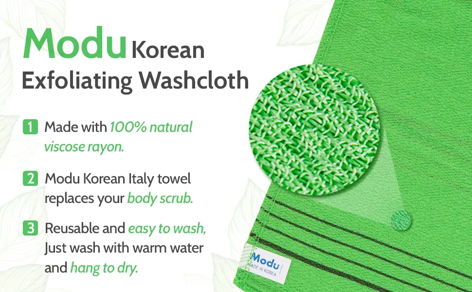 Modu 6 PCS Korean Exfoliating Bath Washcloth 5.3 x 5.9 in - Asian Italy Towel 6 Count (Pack of 1) - Explanation_Italy towel Module 3