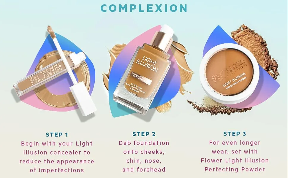 FLOWER BEAUTY Light Illusion Foundation Natural Beige (Pack of 1) 1 Fl Oz (Pack of 1) - product information 6