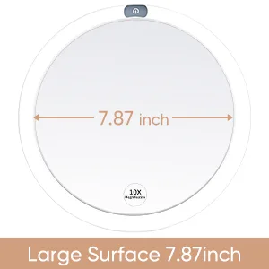 KEDSUM Upgraded 9 Rechargeable 10x Magnifying Makeup Mirror with Lights  Dimmable Lighted Vanity Mirror with Magnification and A Large Suction Cup  Touch Button  360 Degree Rotation 9 inch (Pack of 1) - product information 22