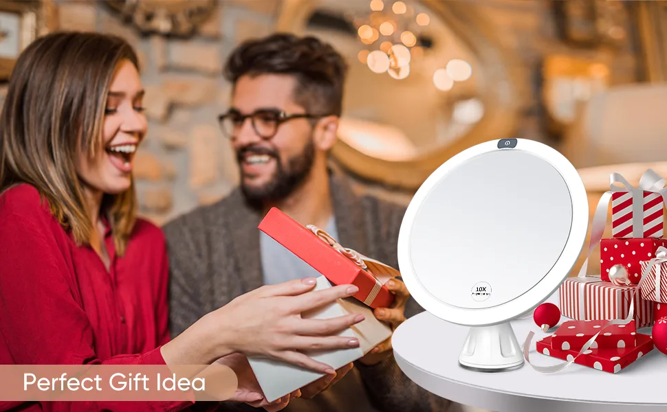 KEDSUM Upgraded 9 Rechargeable 10x Magnifying Makeup Mirror with Lights  Dimmable Lighted Vanity Mirror with Magnification and A Large Suction Cup  Touch Button  360 Degree Rotation 9 inch (Pack of 1) - product information 25
