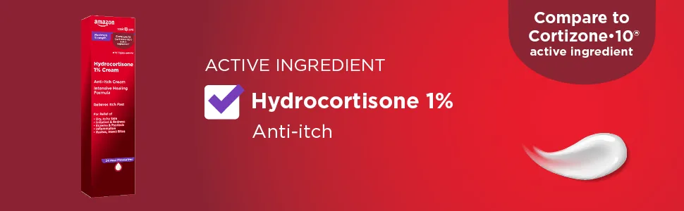 Amazon Basic Care Maximum Strength Anti-Itch Cream  Hydrocortisone 1 Percent Intensive Healing Formula  1 Fluid Ounce 1 Fl Oz (Pack of 1) - basic care hydrocortisone 1% cream active ingredient