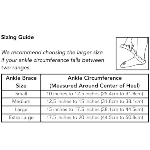 Amazon Brand - Solimo Ankle Brace  Extra Large X-Large (Pack of 1) - Sizing Guide
