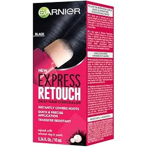 Garnier Hair Color Express Retouch Gray Hair Concealer  Instant Gray Coverage  Brown  1 Count 0.34 Fl Oz (Pack of 1) Brown - product information 2