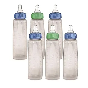 First Essentials by NUK Baby Bottle  Medium Flow  Blue and White  6 Count (Pack of 1) Blue/White - product information 1