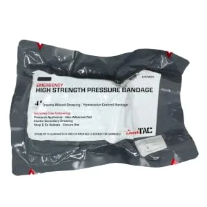 MediTac Emergency High Strength Pressure Bandage Trauma Wound Dressing Hemostatic Control Bandage - 4 Inch 4 Inch (Pack of 1) - images