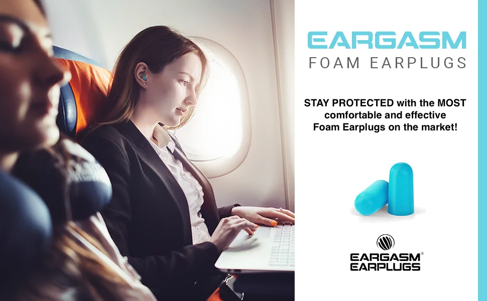Eargasm Foam Earplugs  50 Pairs  32 dB NRR  Super Soft  Great for Sleeping  Studying  Snoring  Comes with Bonus Carrying Case 50 Pair (Pack of 1) - foam earplugs
